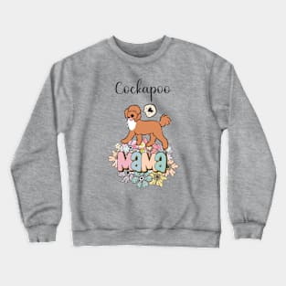 Red and White Cockapoo Mama 3 Crewneck Sweatshirt